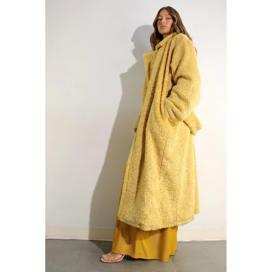 Long Teddy Bear Coat CREAM YELLOW-Coat-Mulla-S-CREAM YELLOW-Urbanheer
