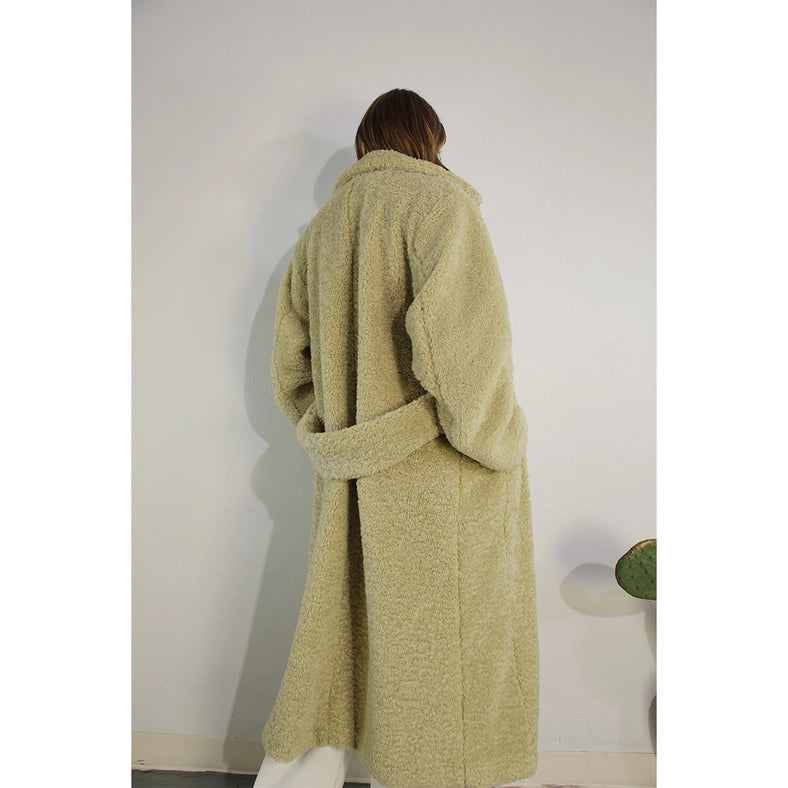 Long Teddy Bear Coat CREAMY SAGE-Coat-Mulla-S-Creamy Sage-Urbanheer