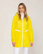 Long Waterproof Raincoat With Hood, Zip And Pockets Yellow-Raincoat-Tantra-S-Urbanheer