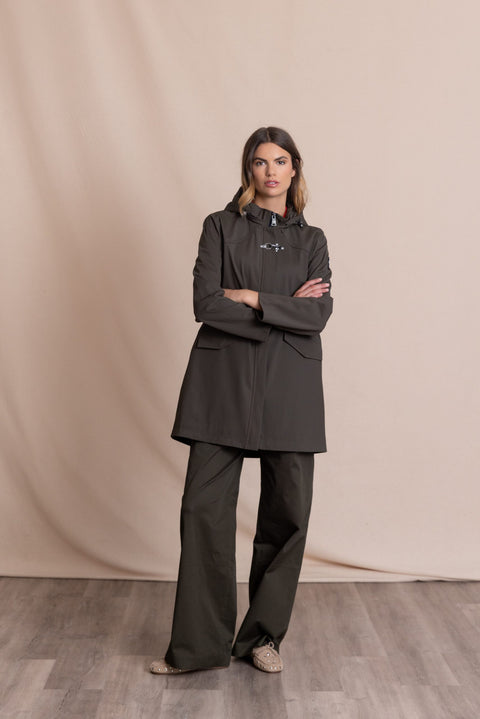 Long Women’s Parka With Heat-Sealed Seams | Khaki