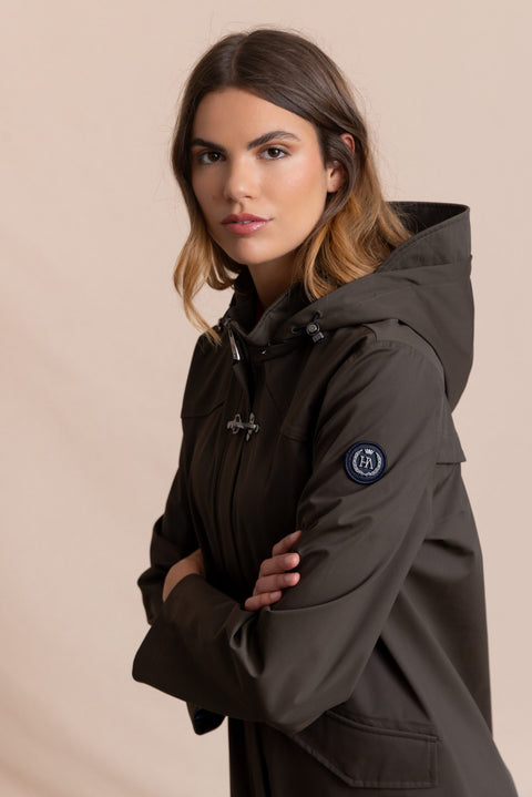Long Women’s Parka With Heat-Sealed Seams | Khaki