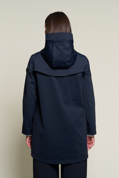 Long Women’s Parka with Heat-Sealed Seams | Navy