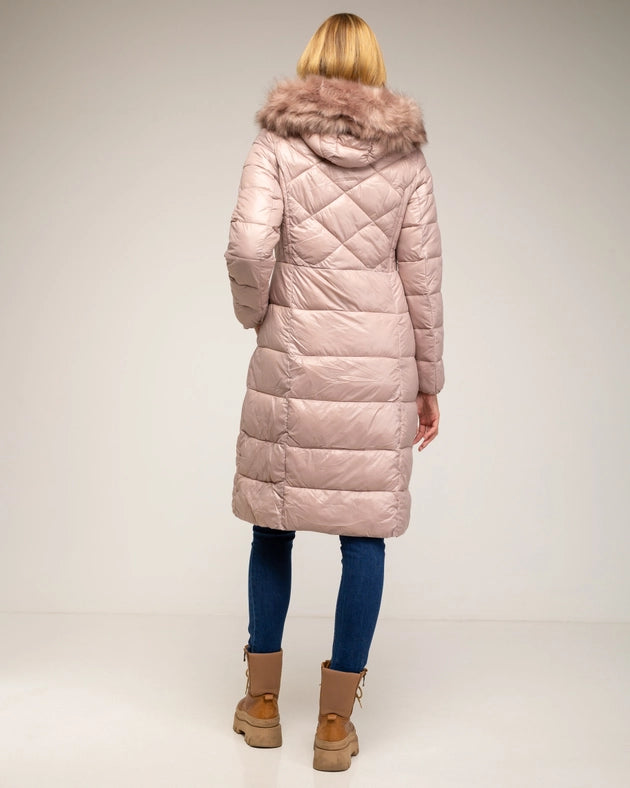 Long fitted anorack with removable hood and fur-Anorack-Tantra-S-PINK-Urbanheer
