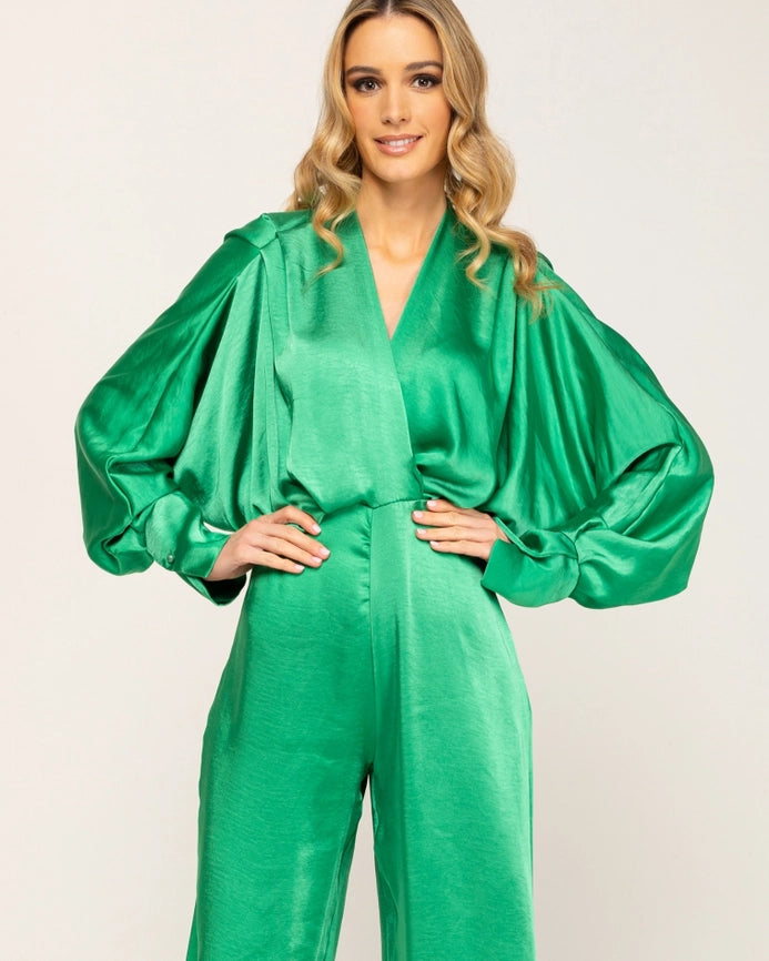 Long satin jumpsuit-Jumpsuit-Tantra-S-Green-Urbanheer