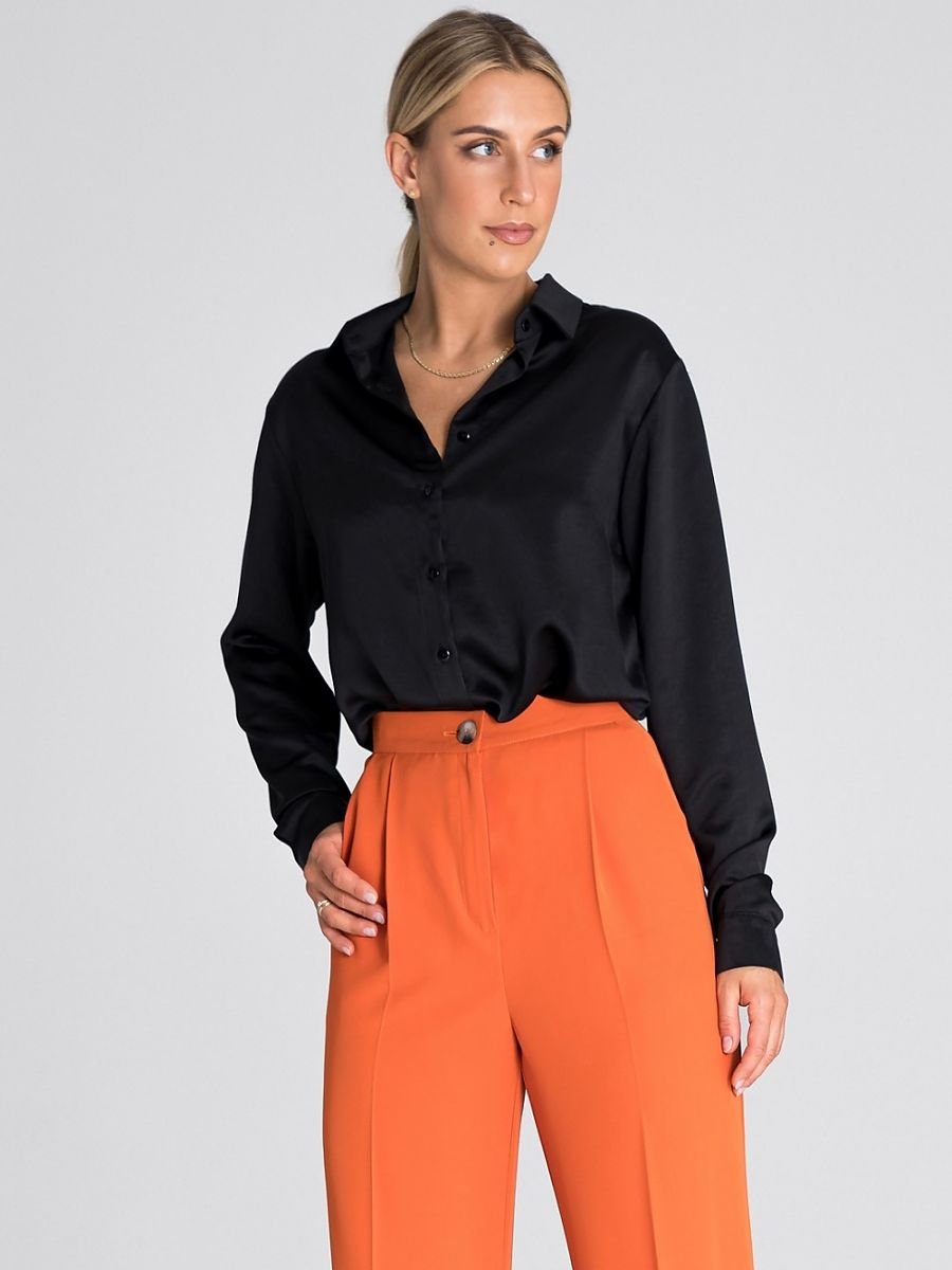 Long Sleeve Shirt Women Outfit 185068 Figl-Shirts for Women-Figl-black-L/XL-Urbanheer
