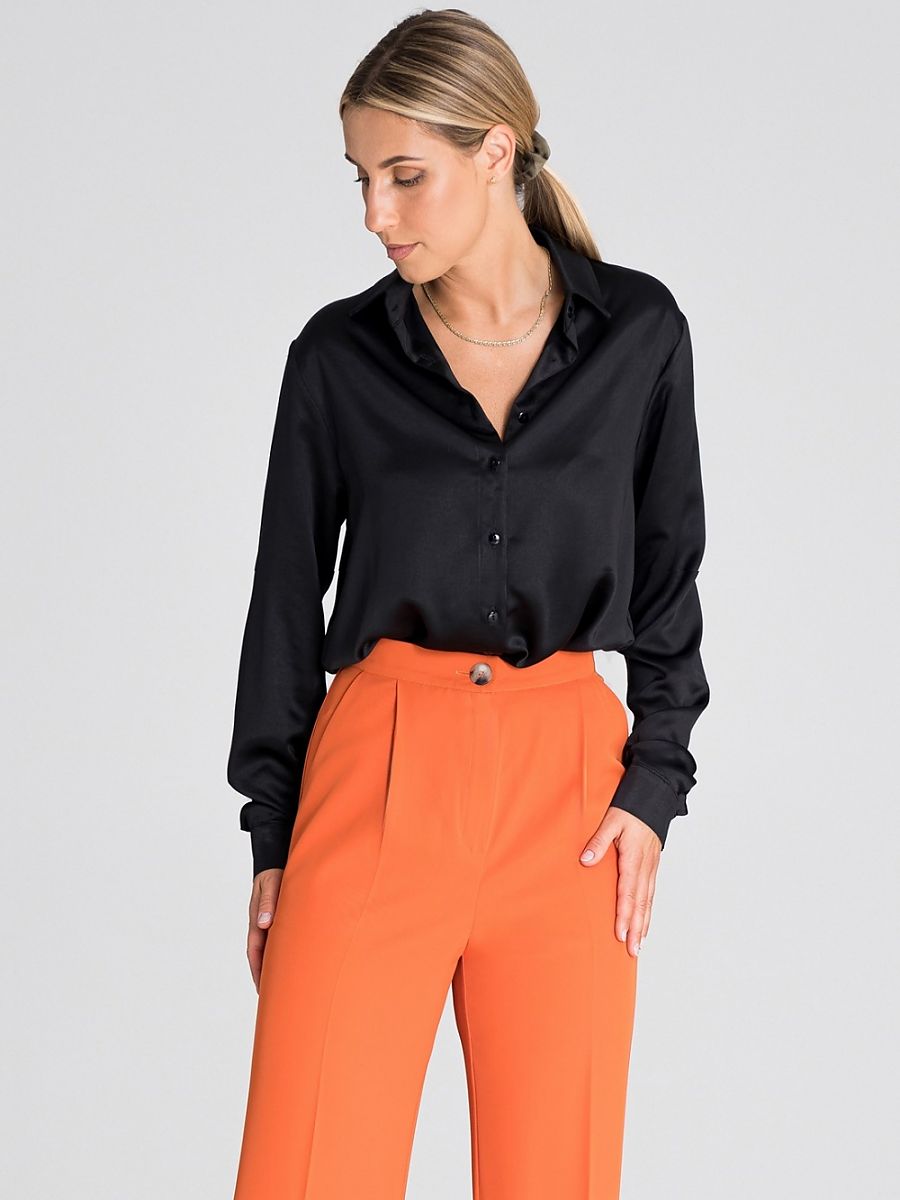 Long Sleeve Shirt Women Outfit 185068 Figl-Shirts for Women-Figl-black-L/XL-Urbanheer