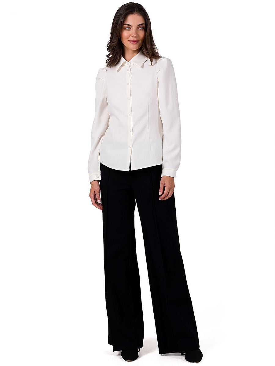 Long Sleeve Shirt Women Outfit 185778 Bewear-Shirts for Women-BeWear-beige-L-Urbanheer