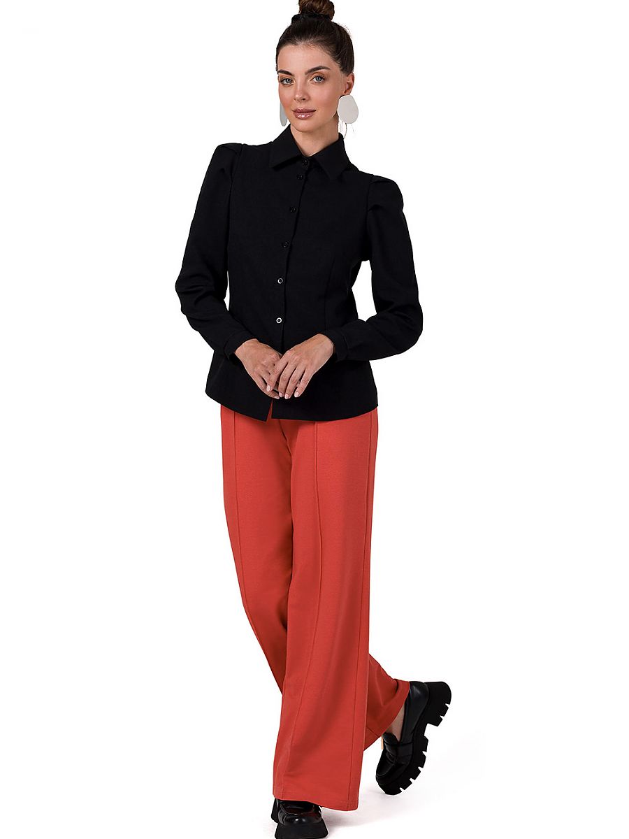 Long Sleeve Shirt Women Outfit 185779 Bewear-Shirts for Women-BeWear-black-L-Urbanheer