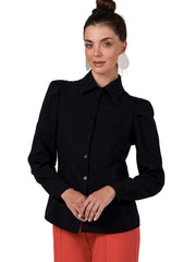 Long Sleeve Shirt Women Outfit 185779 Bewear-Shirts for Women-BeWear-black-L-Urbanheer