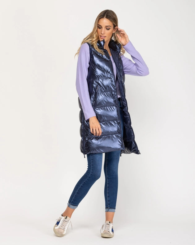 Long sleeveless down jacket with hood BLUE-Jacket-Tantra-M-Urbanheer