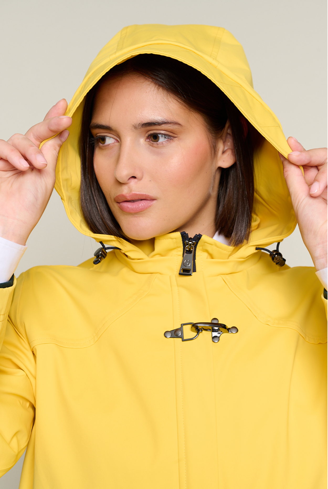Long women’s parka with Heat-Sealed Seams | Yellow