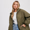 Longline Quilted Puffer Jacket ARMY GREEN-Puffer Jackets-Bluivy-S/M-ARMY GREEN-Urbanheer