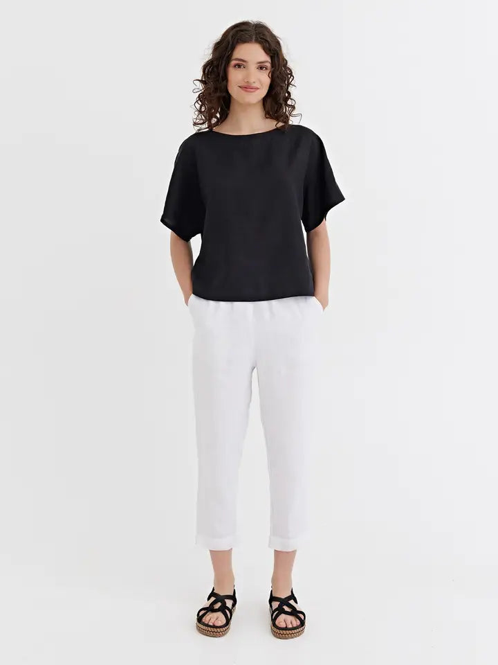 Loose-Fit Linen Top Midway in Black-Top-MagicLinen-XS-Black-Urbanheer