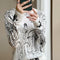 Loose Fit Round Neck Graffiti Print Thin Sweater-Sweater-UZ Wholesale Store-S-WHITE-Urbanheer