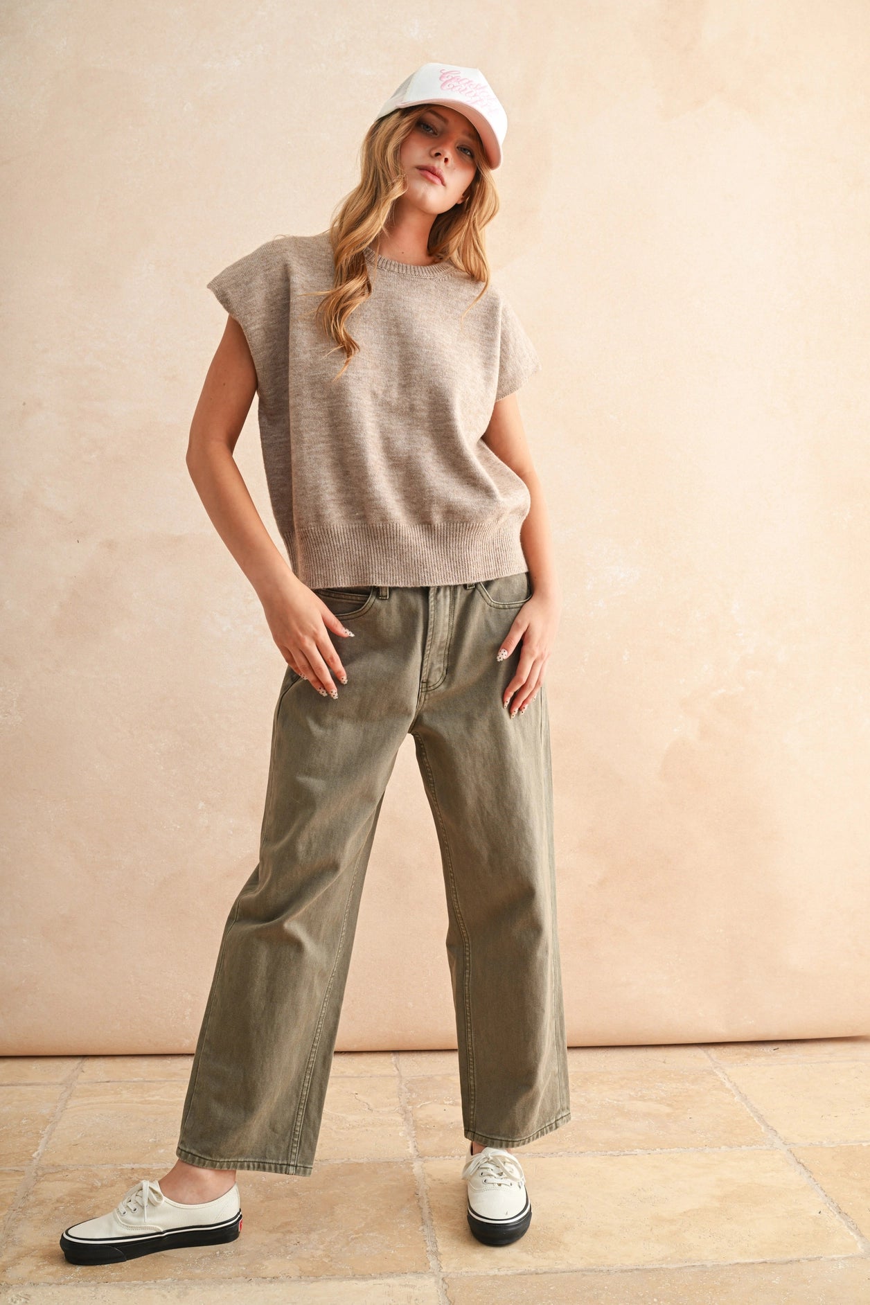 Loose Fit Short Sleeve Sweater Top