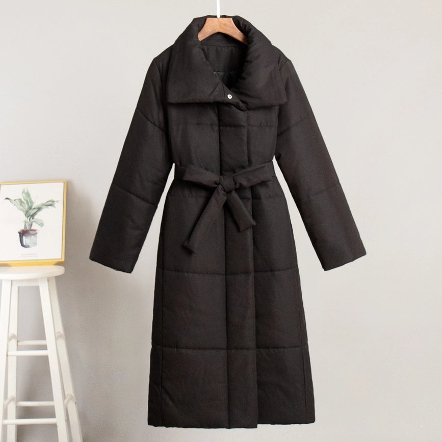 Loose Fitting Long Stand Up Collar Coat Black-Coat-Rosa Clothing-S-Urbanheer