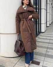 Loose Fitting Long Stand Up Collar Coat Coffee-Coat-Rosa Clothing-S-Urbanheer