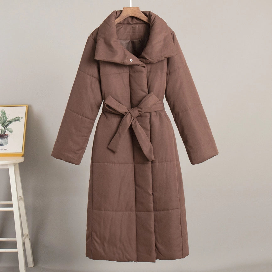 Loose Fitting Long Stand Up Collar Coat Coffee-Coat-Rosa Clothing-S-Urbanheer