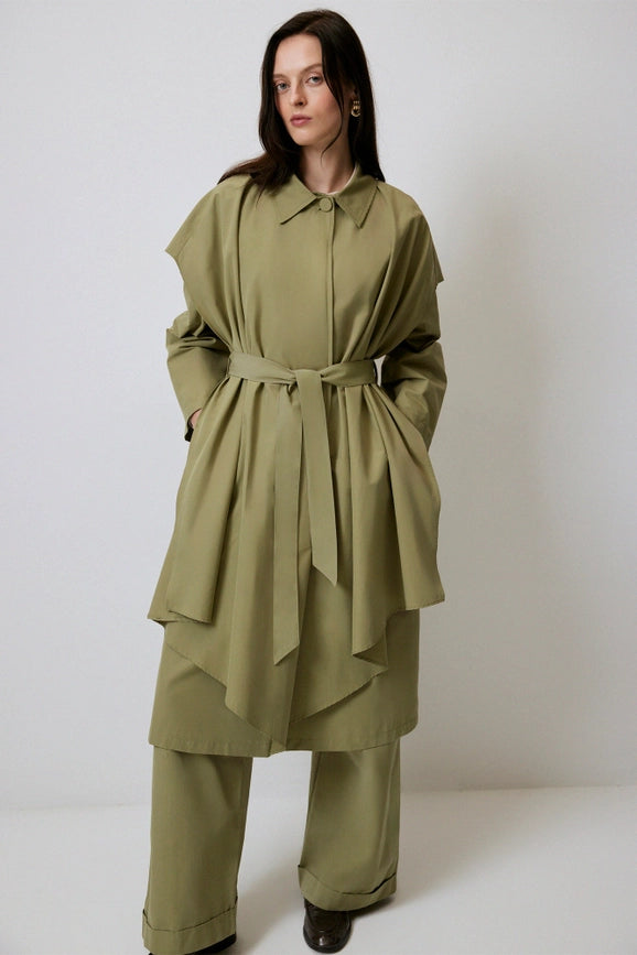 Loose Long Trenchcoat-Trench Coats-Touché-S-Khaki-Urbanheer
