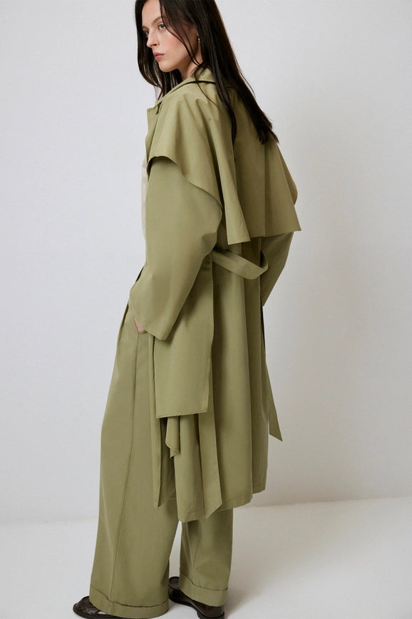 Loose Long Trenchcoat-Trench Coats-Touché-S-Khaki-Urbanheer