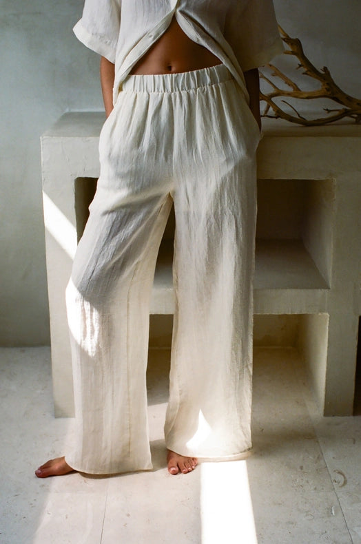Loretta Linen Pants-Pants-By Together-S-Off White-Urbanheer