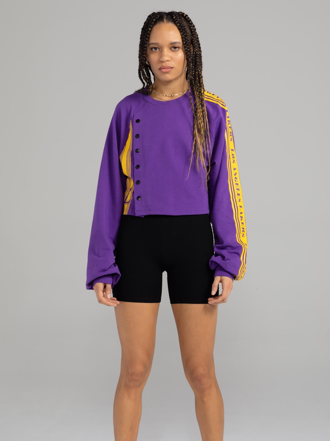 Los Angeles Lakers Team Crop-Crop Tops-Qore-M-Urbanheer