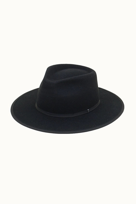 Lotus - 100% Wool Felt Structed Rancher, Satin Lined, Black-Hats-Olive & Pique-circumference of 59cm-Urbanheer