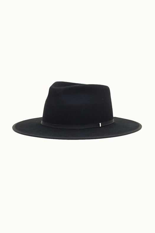 Lotus - 100% Wool Felt Structed Rancher, Satin Lined, Black-Hats-Olive & Pique-circumference of 59cm-Urbanheer