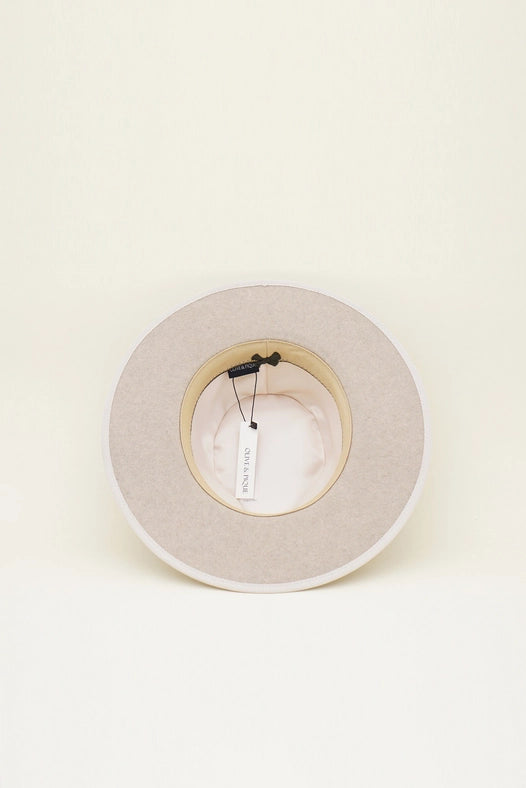 Lotus - 100% Wool Felt Structed Rancher, Satin Lined, Oatmeal-Hats-Olive & Pique-circumference of 59cm-Urbanheer