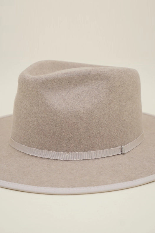 Lotus - 100% Wool Felt Structed Rancher, Satin Lined, Oatmeal-Hats-Olive & Pique-circumference of 59cm-Urbanheer