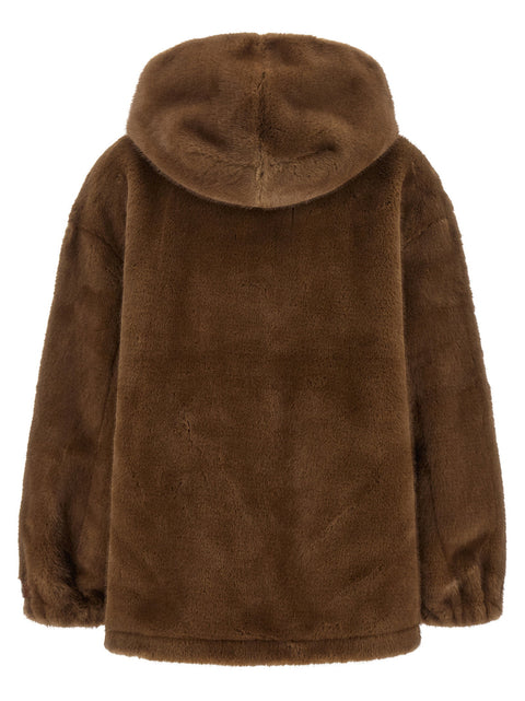 Lou Andrea Eco-fur Hooded Jacket