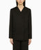 LouLou De Saison Black double-breasted jacket in cotton and linen