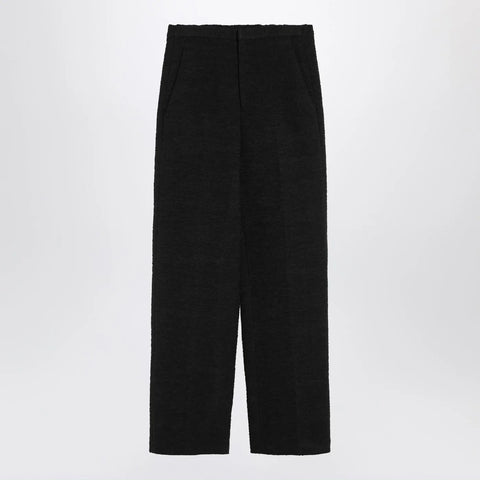 LouLou De Saison Black straight bouclé trousers