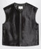LouLou De Saison Brown Ampas vest in pony-effect leather