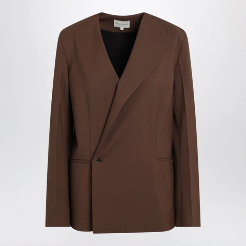 LouLou De Saison Brown double-breasted wool jacket