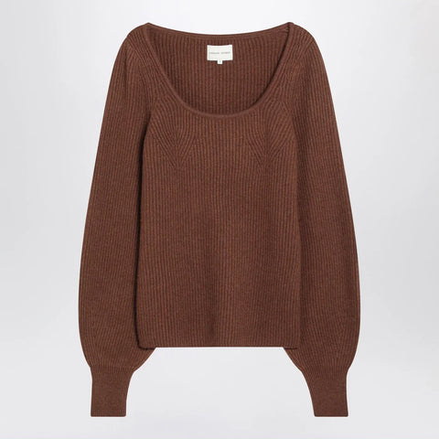 LouLou De Saison Brown ribbed cashmere jumper