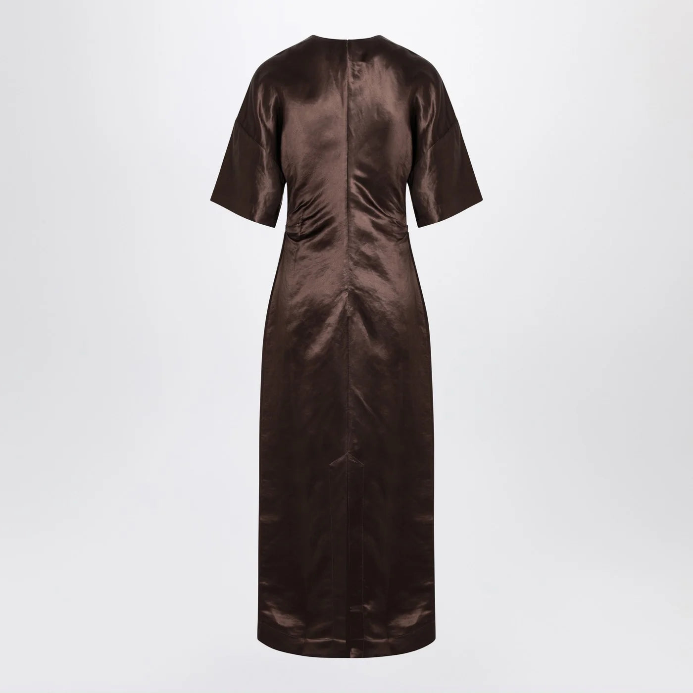 LouLou De Saison Long brown dress in linen and silk