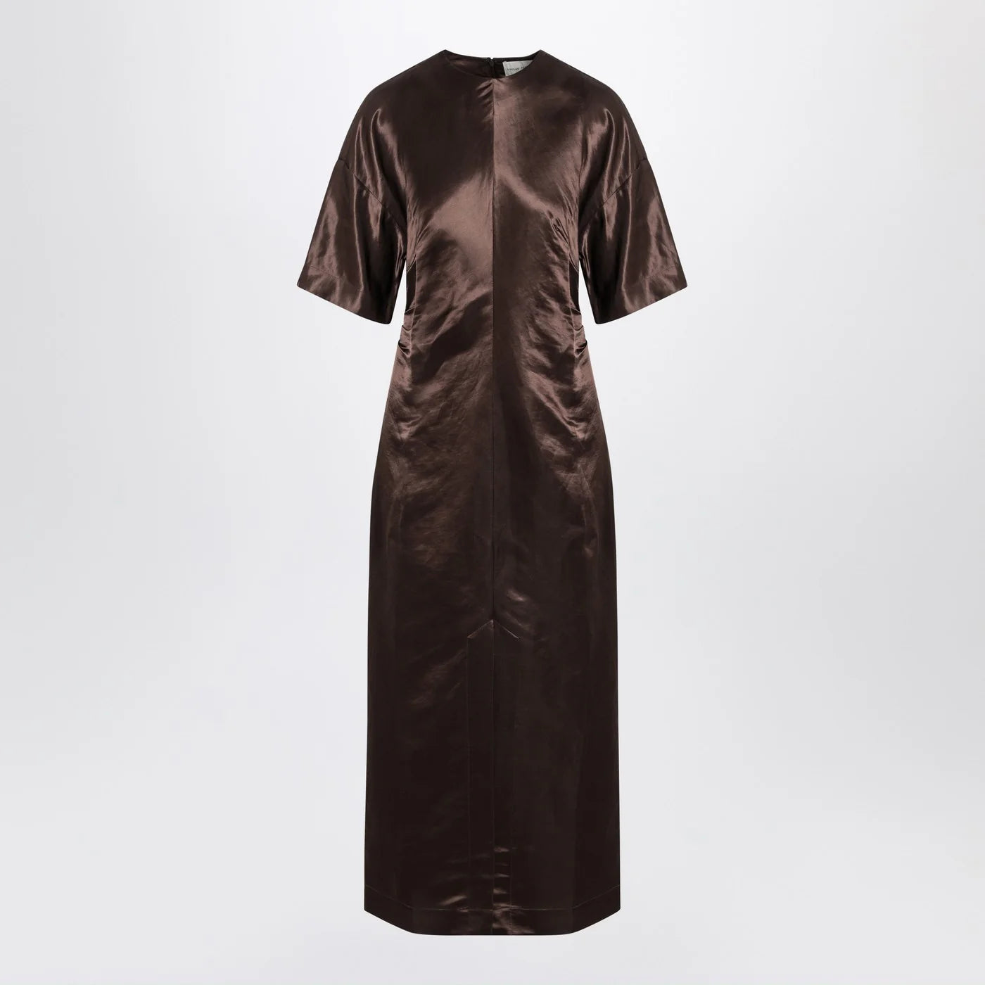 LouLou De Saison Long brown dress in linen and silk