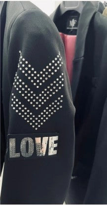 Love Black Blazer-Blazer-Moving Forward Designs-XS-Urbanheer