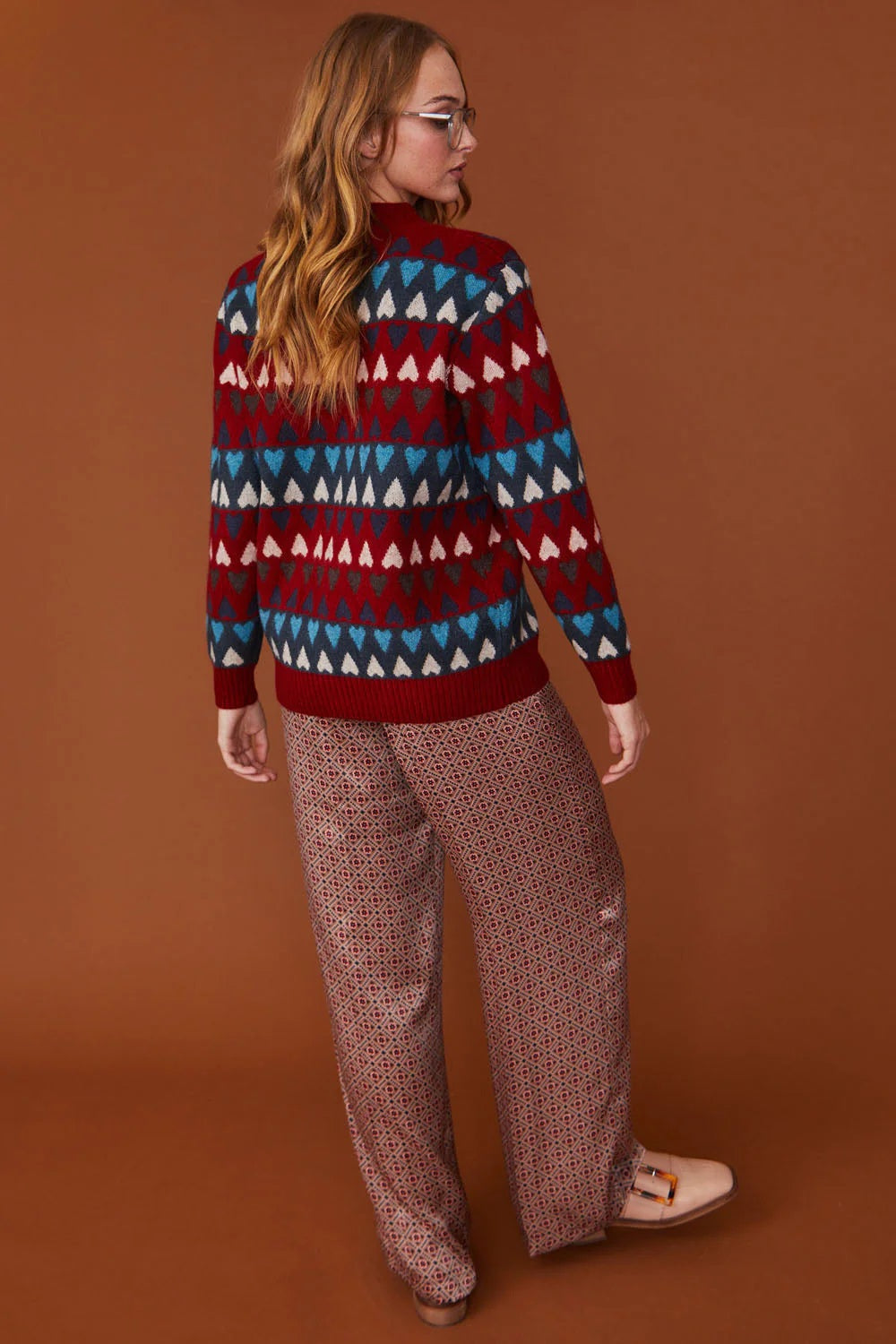 Love Heart Design Red Cashmere Jumper-Tops-Buy Me Fur Ltd-One Size-Red-Cashmere-Urbanheer