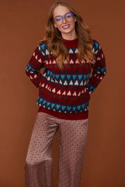 Love Heart Design Red Cashmere Jumper-Tops-Buy Me Fur Ltd-One Size-Red-Cashmere-Urbanheer