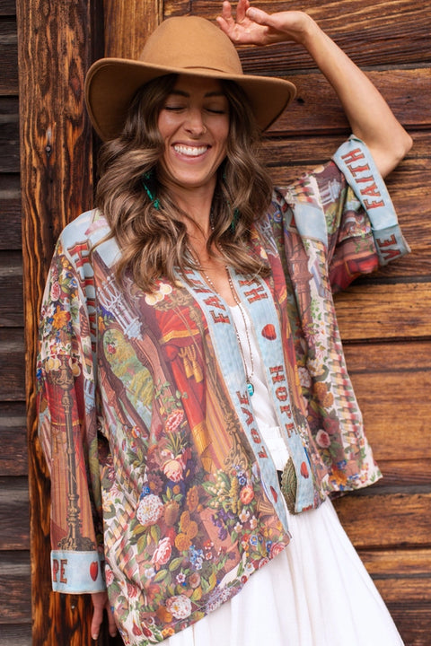 Love Language Pixie Duster Cropped Kimono w/ Faith, Hope-Kimono-Market of Stars-length 60cm-Urbanheer