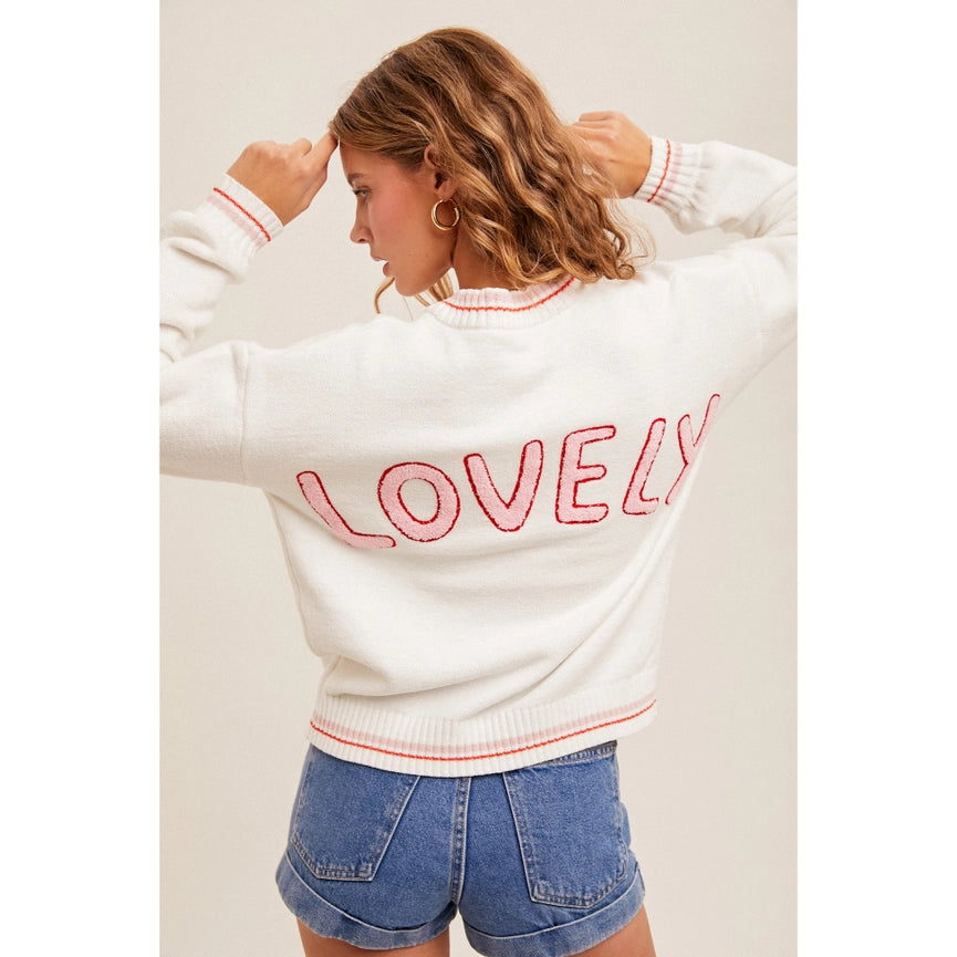 Lovely Varsity Sweater Zip Up Bomber Jacket-Jacket-Apolline-S-WHITE-Urbanheer