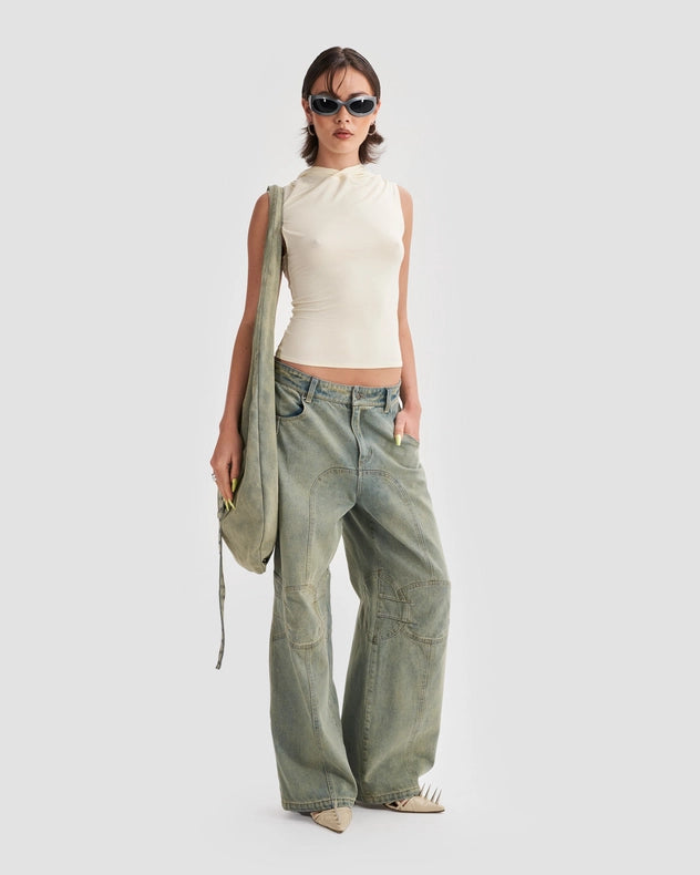 Low Rise Carpenter Baggy Jeans In Stonewash Blue-Clothing Jeans-Heretic Nine-W30-Urbanheer