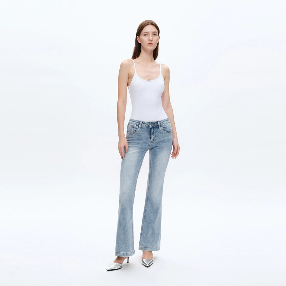 Low Rise Flare Jeans with Finished Hem BEACHY-Jeans-BAYEAS-24-BEACHY-Urbanheer