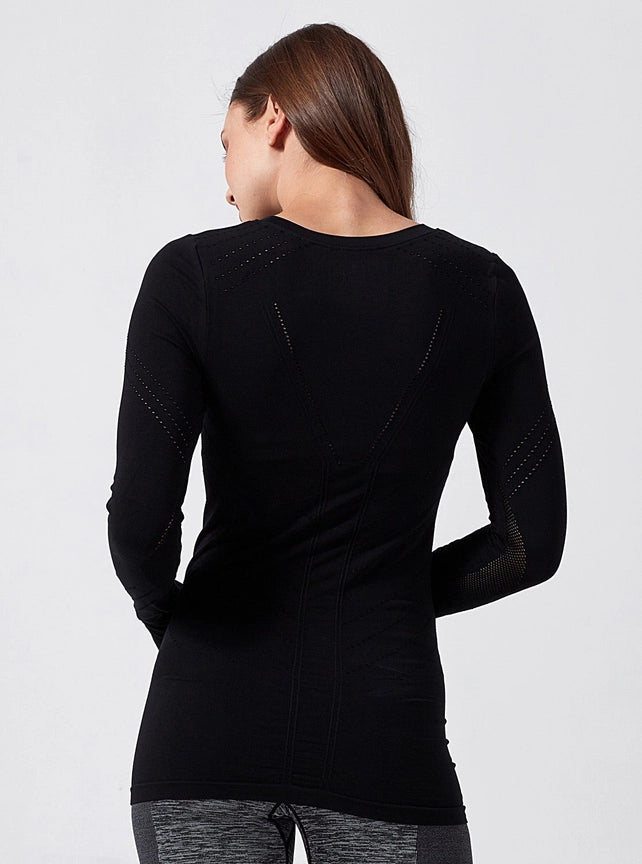 Ls Seamless Compression Magnetic Top Jls-Top-Blanc Noir-S-White-Urbanheer