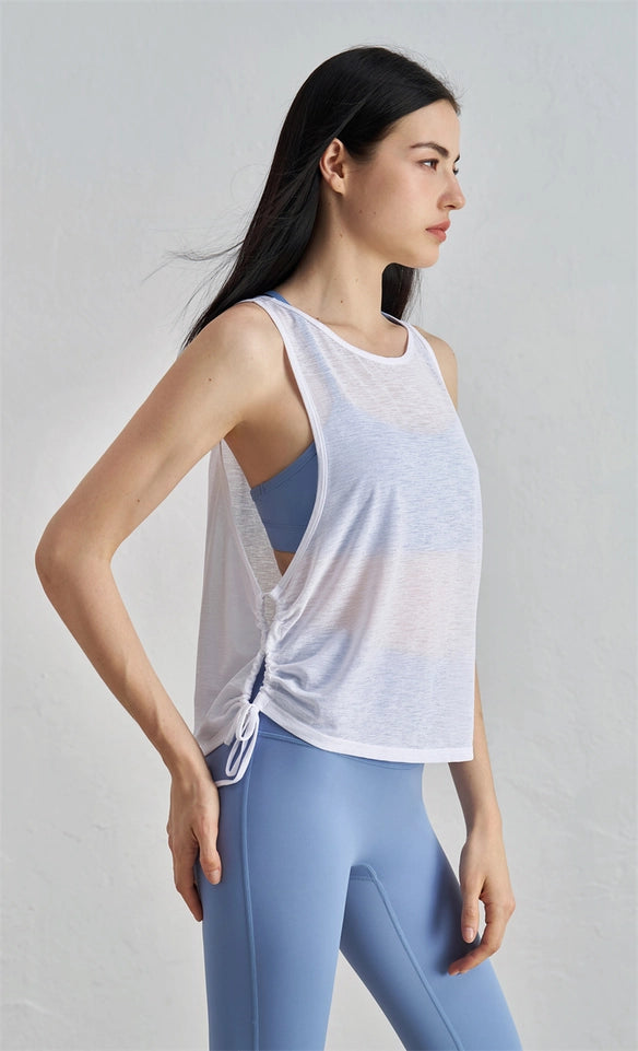 Luana Sleeveless Tank Active Top Cover Up White-Tank Tops-91thelabel-S-White-Urbanheer