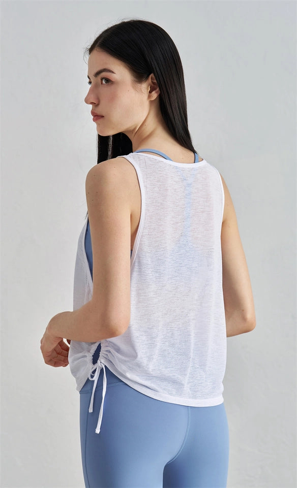 Luana Sleeveless Tank Active Top Cover Up White-Tank Tops-91thelabel-S-White-Urbanheer