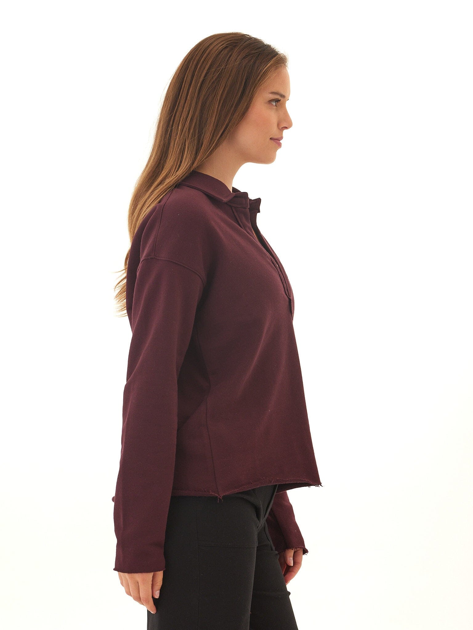 Lucetta Cotton Blend Terry Collar Top
