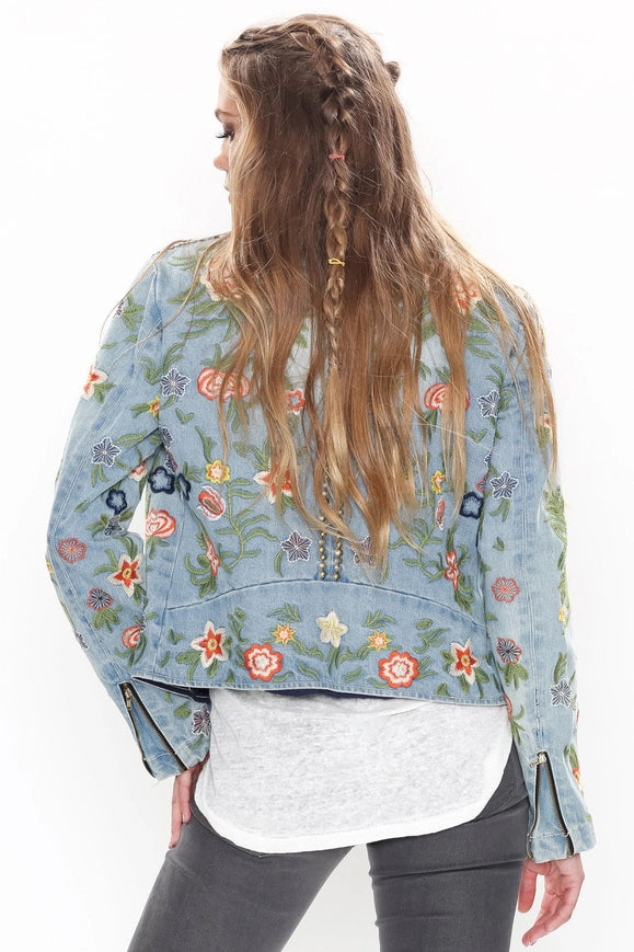 Lucinda Embroidered Denim Jacket-Jacket-Aratta-XS-Urbanheer